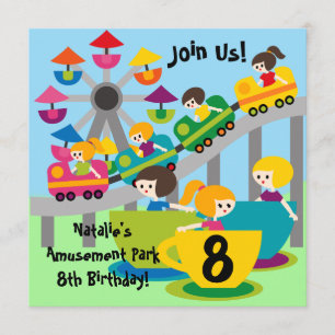 Invitations customisés d'anniversaire de parc