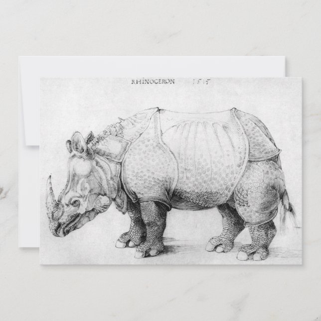 Invitations d'Albrecht Durer Rhinoceros (Devant)