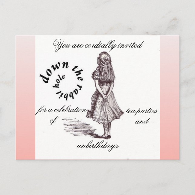 Invitations d'Alice et du pays des merveilles (Devant)