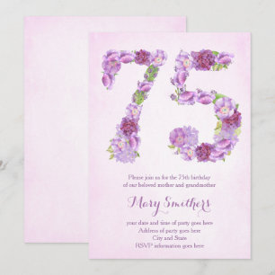 invitations dame 75e anniversaire, invitations lav