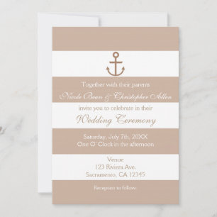 Invitations d'Ancres Brown et à rayures blanches