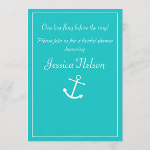 Invitations d'Ancres marines turquoise turquoise