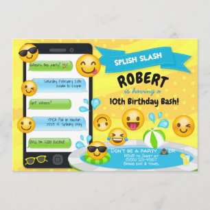 Invitations d'anniversaire à la fête de la piscine