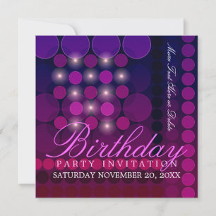 Invitations d'anniversaire à la fête funky Sparkle
