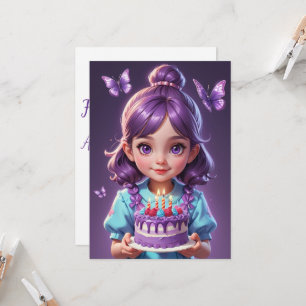 Invitations d'anniversaire aux papillons violets