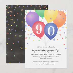 Invitations d'anniversaire avec ballons de couleur