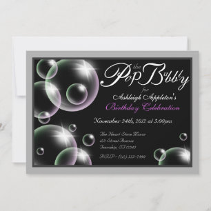Invitations d'anniversaire Classy "Pop the Bubbly"