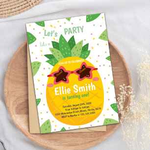 Invitations d'anniversaire d'ananas orange