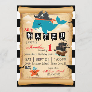 Invitations d'anniversaire de baleine et d'étoiles