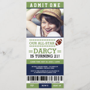 Invitations d'anniversaire de billet du football