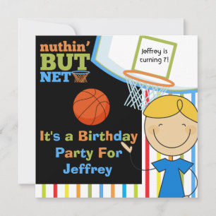 Invitations d'anniversaire de Blond Boy Basketball