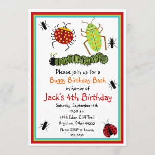 Invitations d'anniversaire de bogues