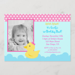 Invitations d'anniversaire de canard
