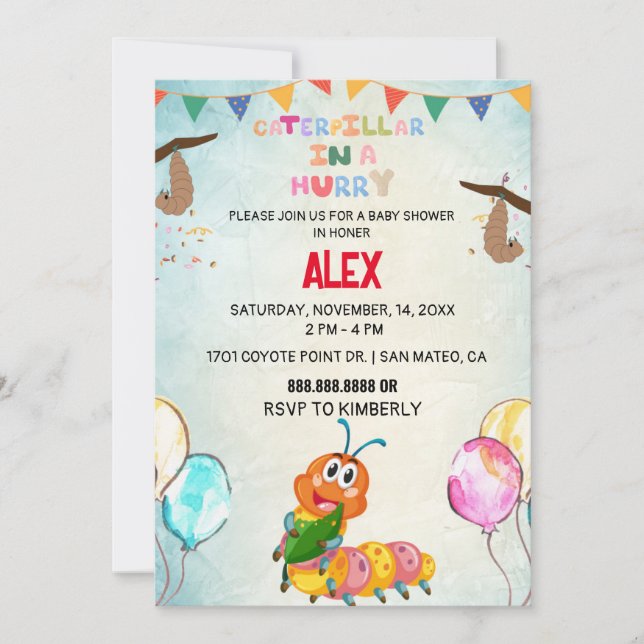 Invitations d'anniversaire de Caterpillar très aff (Devant)