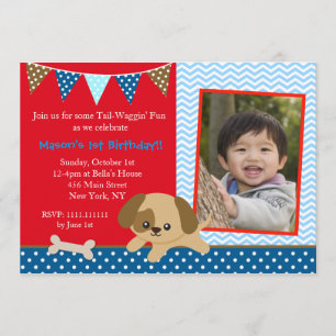 Invitations d'anniversaire de Chien Chien Chien Ch