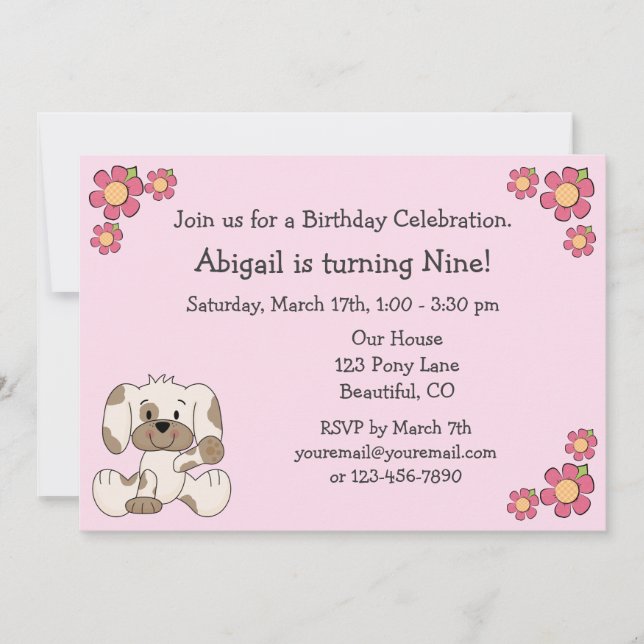 Invitations d'anniversaire de Chien de Chien de Ch (Devant)