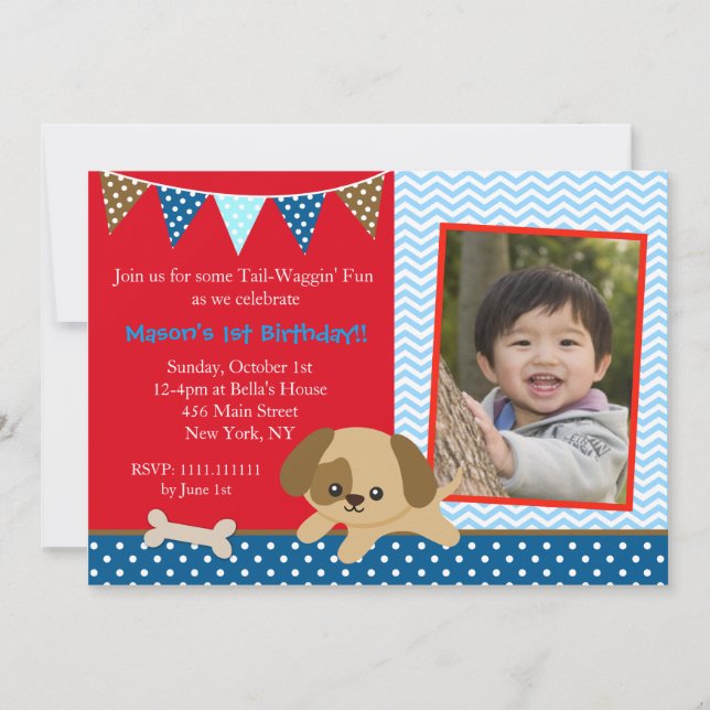 Invitations d'anniversaire de Chien de Chien de Ch (Devant)