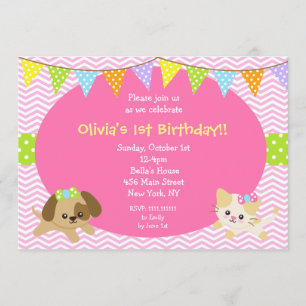 Invitations d'anniversaire de chien de chiot et de