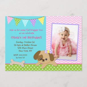 Invitations d'anniversaire de chiot