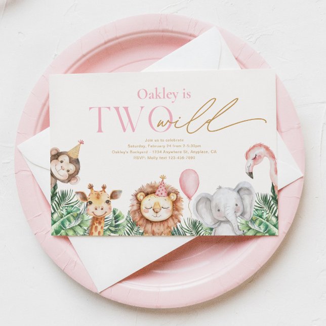 Invitations d'anniversaire de deux fêtes sauvages (Créateur téléchargé)