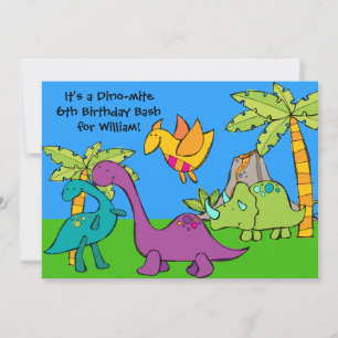 Invitations d'anniversaire de Dino-mite Dinosaur c