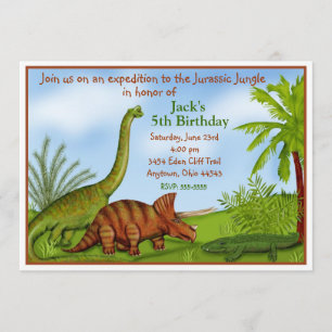 Invitations d'anniversaire de Dinosaur