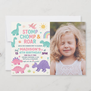 Invitations d'anniversaire de Dinosaur