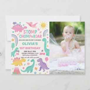 Invitations d'anniversaire de Dinosaur