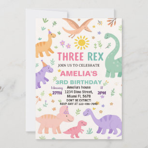 Invitations d'anniversaire de Dinosaur