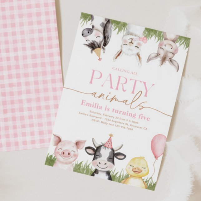 Invitations d'anniversaire de ferme (Créateur téléchargé)