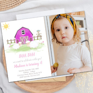 Invitations d'anniversaire de ferme personnalisabl