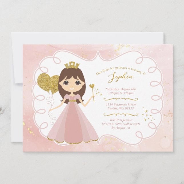 Invitations d'anniversaire de fille (Devant)