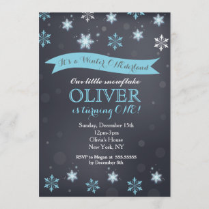 Invitations d'anniversaire de flocon de neige