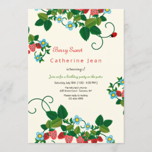 Invitations d'anniversaire de fraises