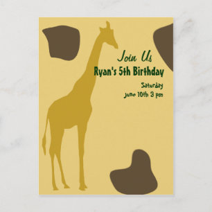 Invitations d'anniversaire de Giraffe
