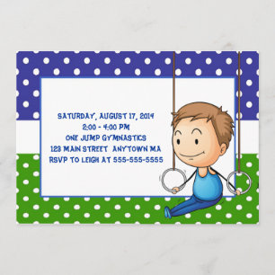 Invitations d'anniversaire de gymnastique de