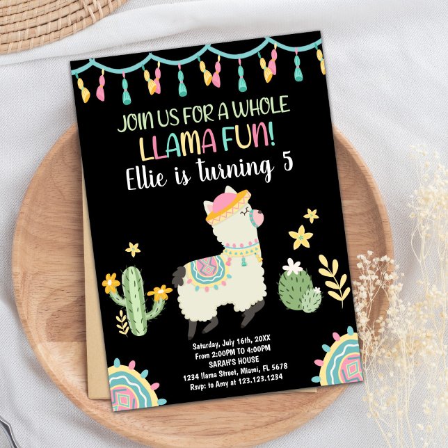 Invitations d'anniversaire de Jump Llama (Jump Llama Birthday Invitations)