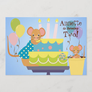 Invitations d'anniversaire de la fête de la souris