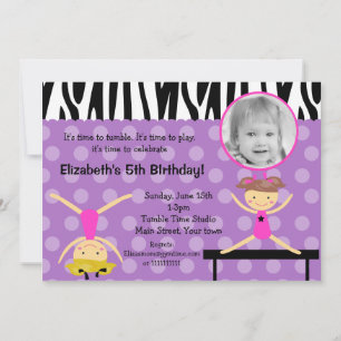 Invitations d'anniversaire de la Gymnastique