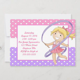 Invitations d'anniversaire de la gymnastique fémin