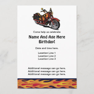 Invitations d'anniversaire de la moto