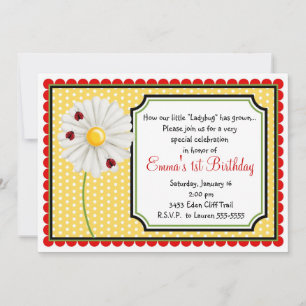 Invitations d'anniversaire de Ladybug et Daisy