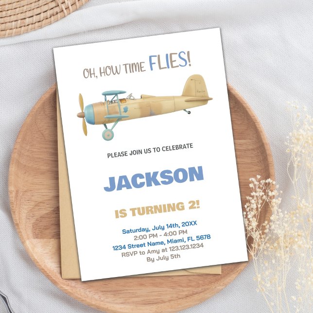 Invitations d'anniversaire de l'avion (Airplane Birthday Invitations)