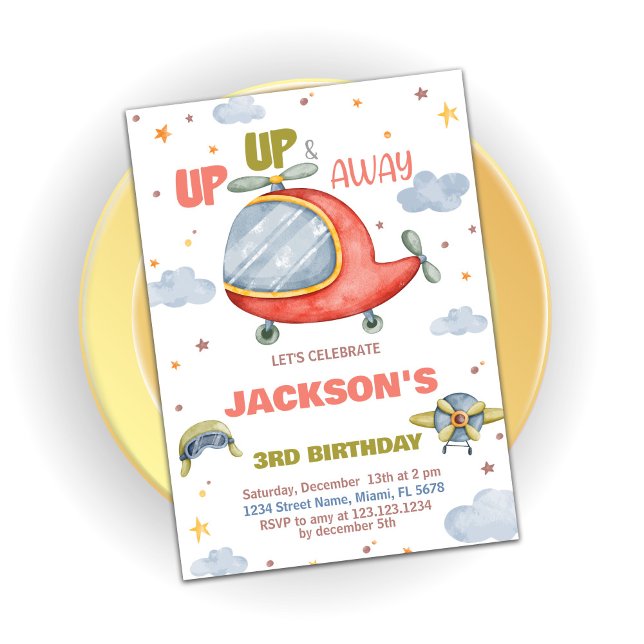 Invitations d'anniversaire de l'avion Green Orange (Airplane Birthday Invitations Green Orange)
