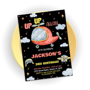 Invitations d'anniversaire de l'avion Vert Rouge N