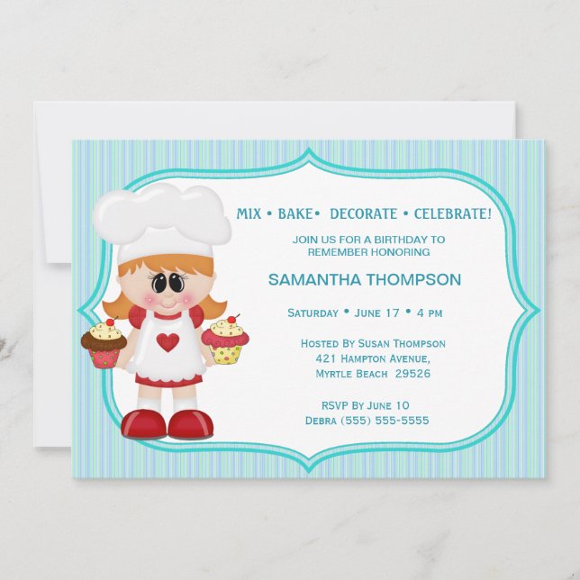Invitations d'anniversaire de Little Chef (Devant)