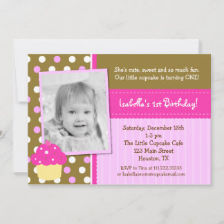 Invitations d'anniversaire de Little Cupcake