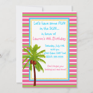 Invitations d'anniversaire de Luau
