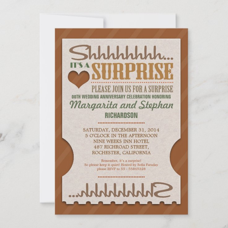 Invitations D Anniversaire De Mariage De Surprise Zazzle Ca