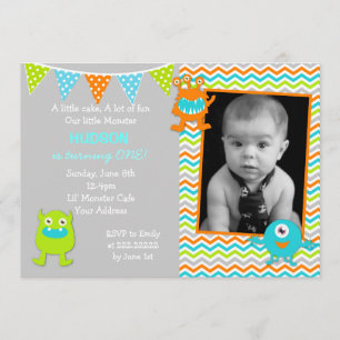 Invitations d'anniversaire de monstre de garçon